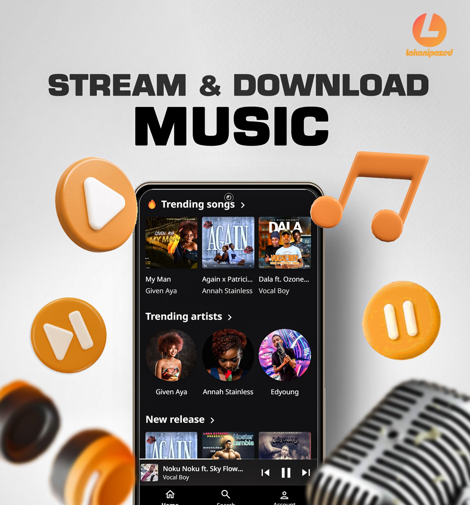 Stream and download music with Lakanipazed
